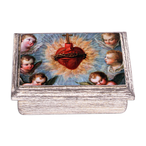 Gracie Oaks Handmade Sacred Heart Decoupage Jewelry Box Wayfair